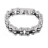 Silver/Black Motorcycle Chain Bracelet