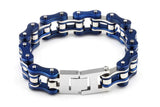 Blue/Silver Motorcycle Chain Bracelet