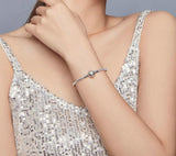 SIMPLE HEART Sterling Silver Snake-Chain Charm Bracelet