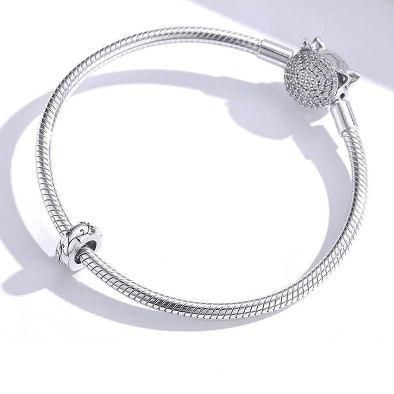 BRANCH PATTERNED WHEEL Sterling Silver Charm