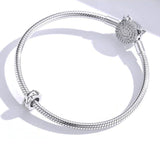 BRANCH PATTERNED WHEEL Sterling Silver Charm