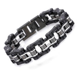 Black/Silver Motorcycle Chain Bracelet