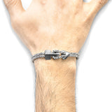 White Noir Brixham Silver and Rope Bracelet