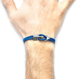 Blue Noir Brixham Silver and Rope Bracelet
