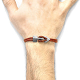 Red Noir Brixham Silver and Rope Bracelet