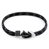 Black Brixham Silver and Rope Bracelet
