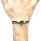 Brown Brixham Silver and Rope Bracelet