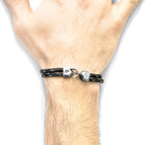Black Cromer Silver and Rope Bracelet