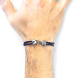 Navy Blue Cromer Silver and Rope Bracelet