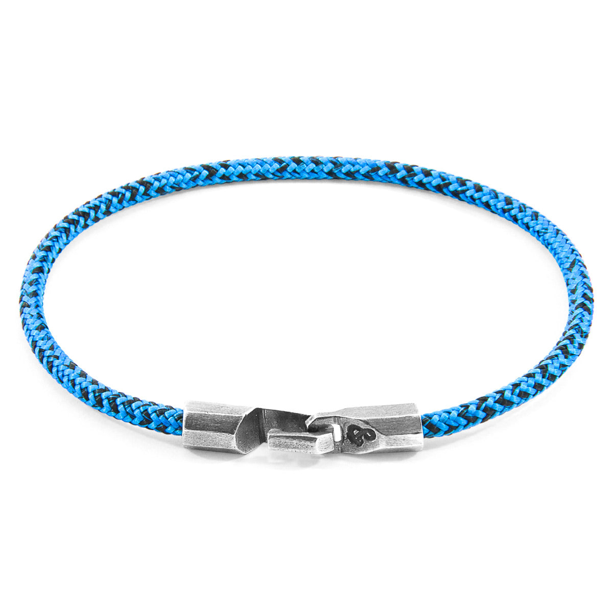 Blue Noir Talbot Silver and Rope Bracelet