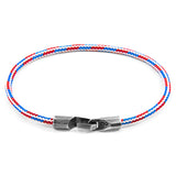 Project-RWB Red White and Blue Talbot Silver and Rope Bracelet