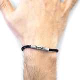 Black Talbot Silver and Rope Bracelet