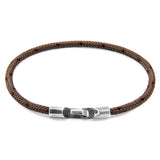 Brown Talbot Silver and Rope Bracelet