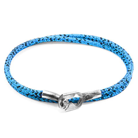 Blue Noir Tenby Silver and Rope Bracelet