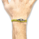 Yellow Noir Tenby Silver and Rope Bracelet