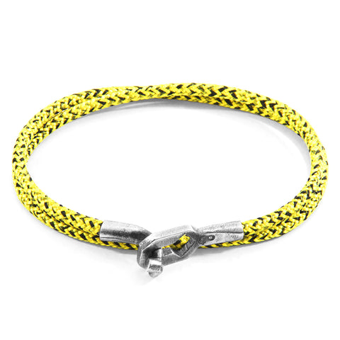 Yellow Noir Tenby Silver and Rope Bracelet