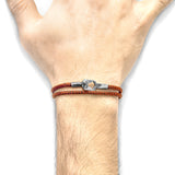 Red Noir Tenby Silver and Rope Bracelet