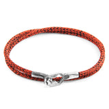 Red Noir Tenby Silver and Rope Bracelet