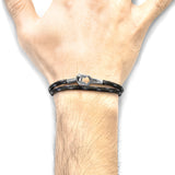 Black Tenby Silver and Rope Bracelet