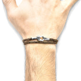 Brown Tenby Silver and Rope Bracelet