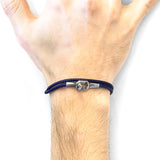 Navy Blue Tenby Silver and Rope Bracelet