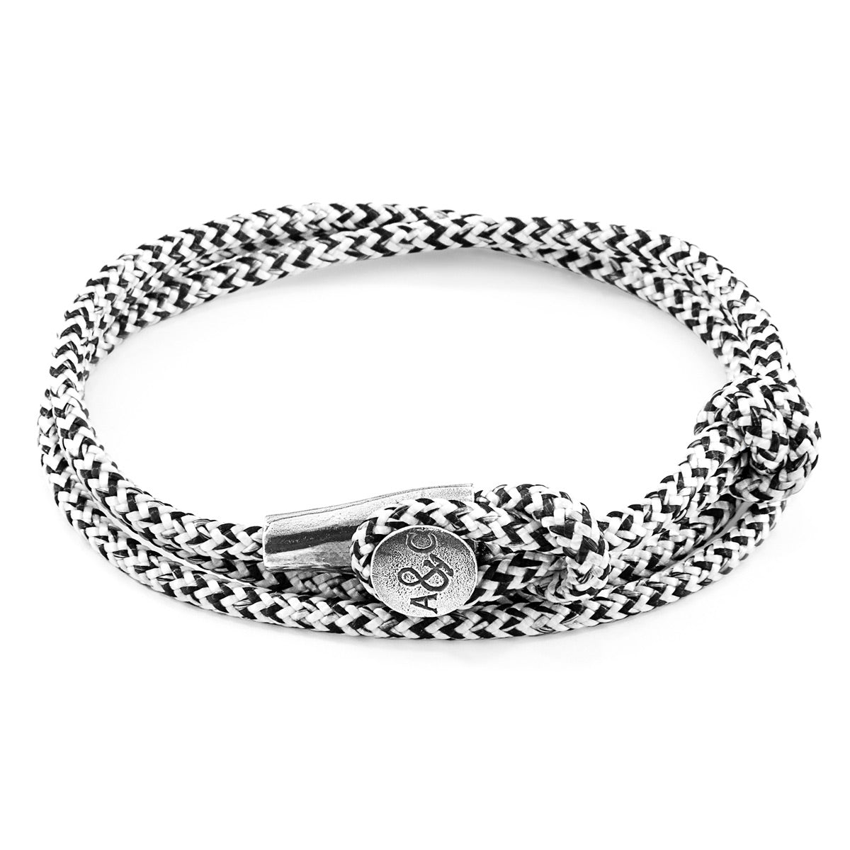 White Noir Dundee Silver and Rope Bracelet