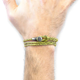 Yellow Noir Dundee Silver and Rope Bracelet