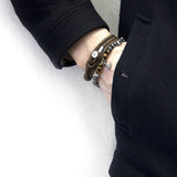 Brown Dundee Silver and Rope Bracelet