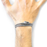 Classic Grey Dundee Silver and Rope Bracelet