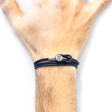 Navy Blue Dundee Silver and Rope Bracelet