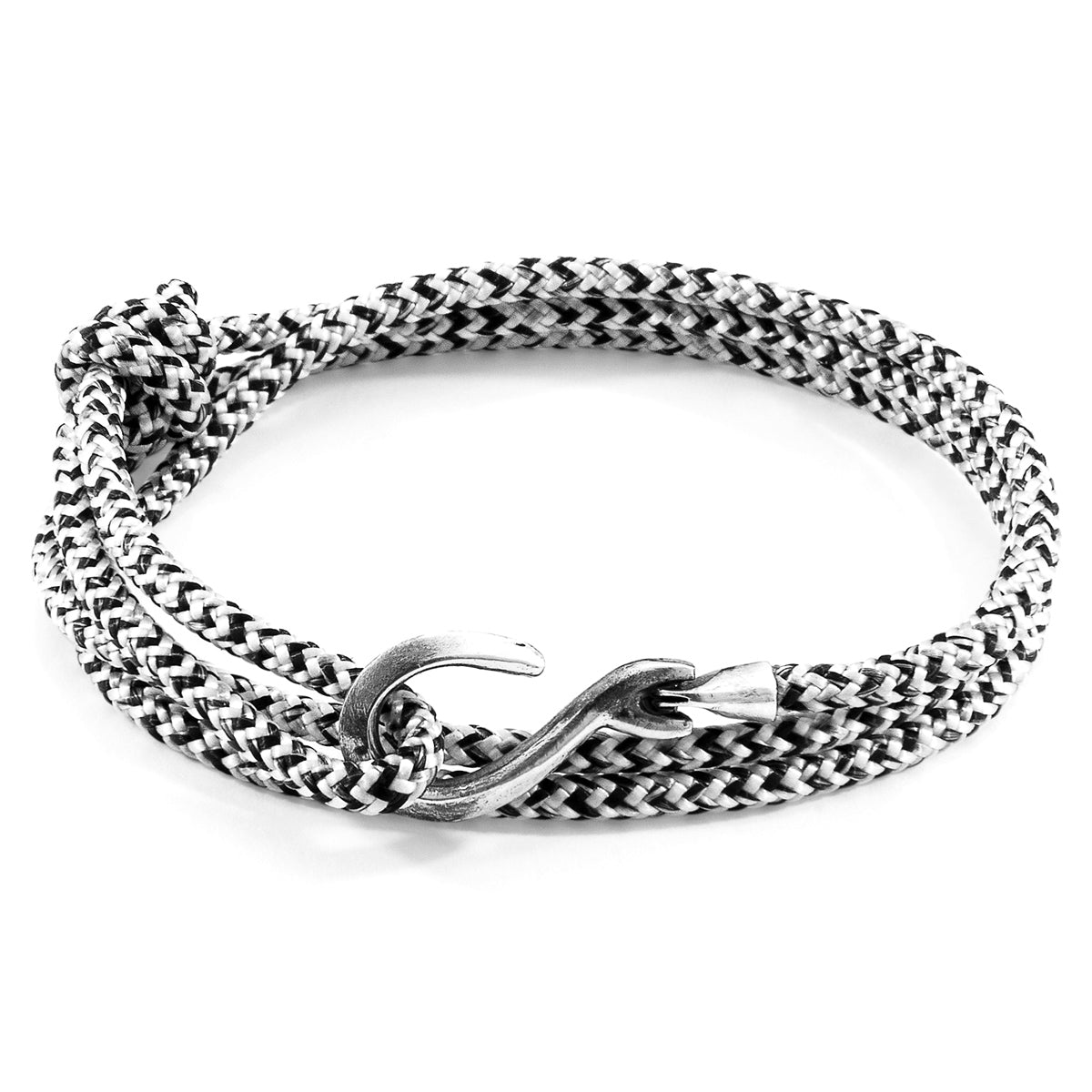White Noir Heysham Silver & Rope Bracelet