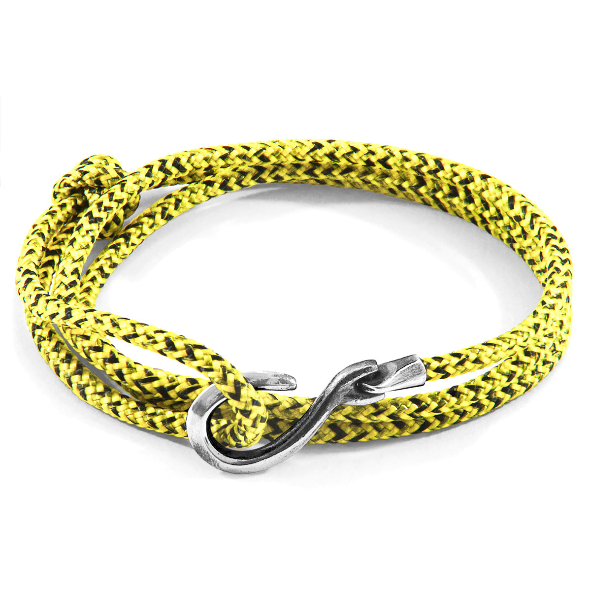 Yellow Noir Heysham Silver & Rope Bracelet