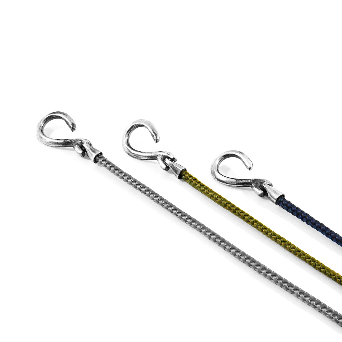 Yellow Noir Heysham Silver & Rope Bracelet