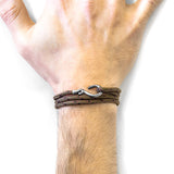Brown Heysham Silver & Rope Bracelet
