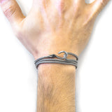 Classic Grey Heysham Silver & Rope Bracelet