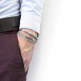 White Noir Liverpool Silver and Rope Bracelet