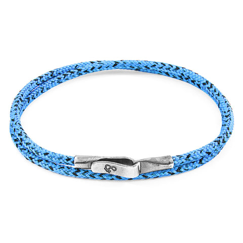 Blue Noir Liverpool Silver and Rope Bracelet