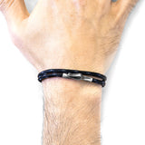 Black Liverpool Silver and Rope Bracelet