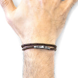 Brown Liverpool Silver and Rope Bracelet