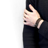 Brown Liverpool Silver and Rope Bracelet