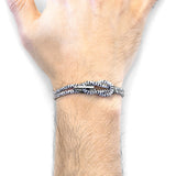 White Noir Padstow Silver and Rope Bracelet