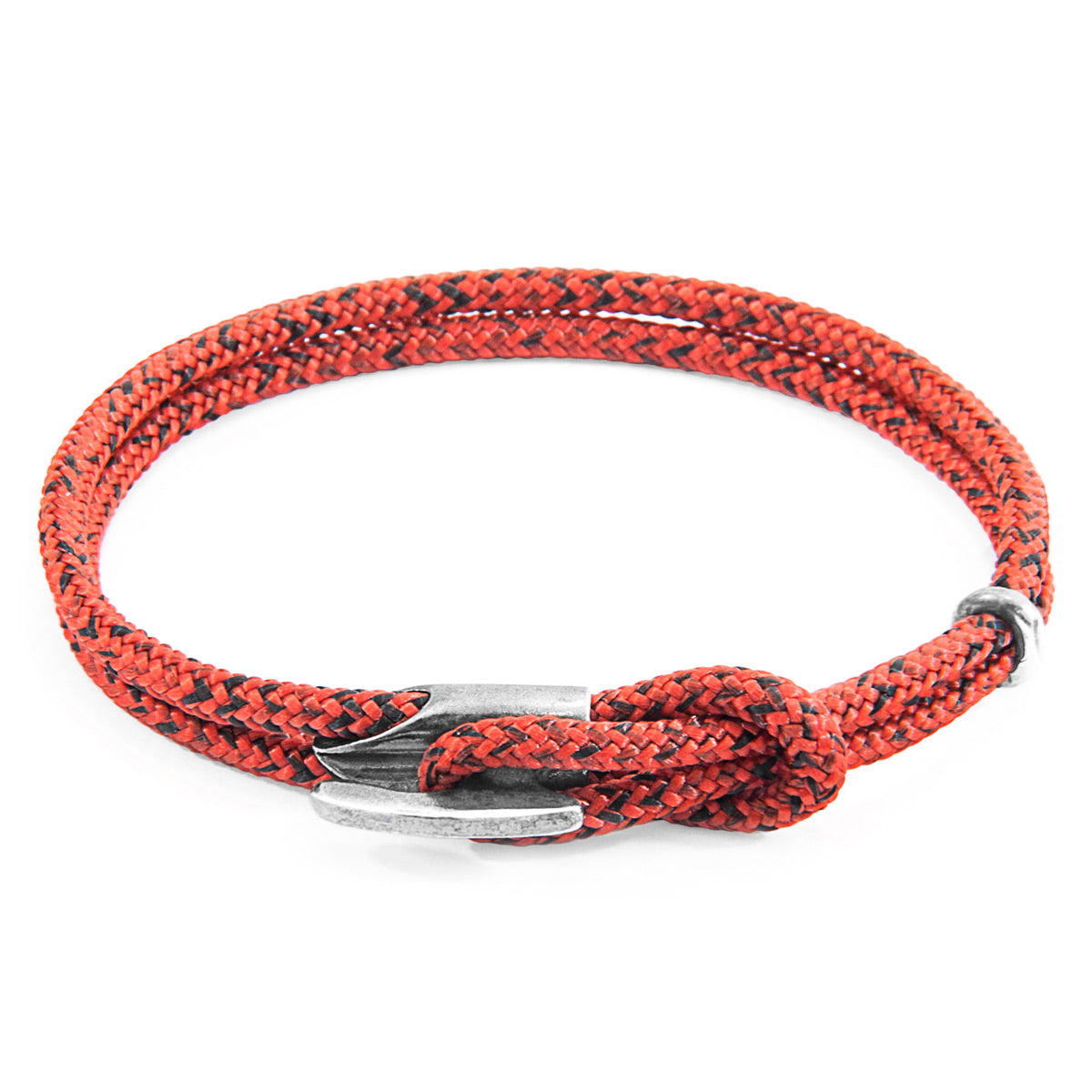Red Noir Padstow Silver and Rope Bracelet