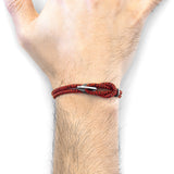 Red Noir Padstow Silver and Rope Bracelet