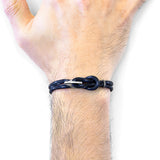 Black Padstow Silver and Rope Bracelet