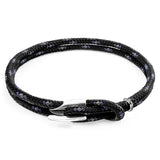 Black Padstow Silver and Rope Bracelet