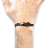 Brown Padstow Silver and Rope Bracelet