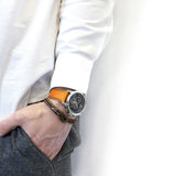 Brown Padstow Silver and Rope Bracelet