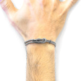 Classic Grey Padstow Silver and Rope Bracelet
