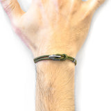 Khaki Green Padstow Silver and Rope Bracelet