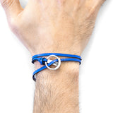 Royal Blue Ketch Silver and Flat Leather Bracelet